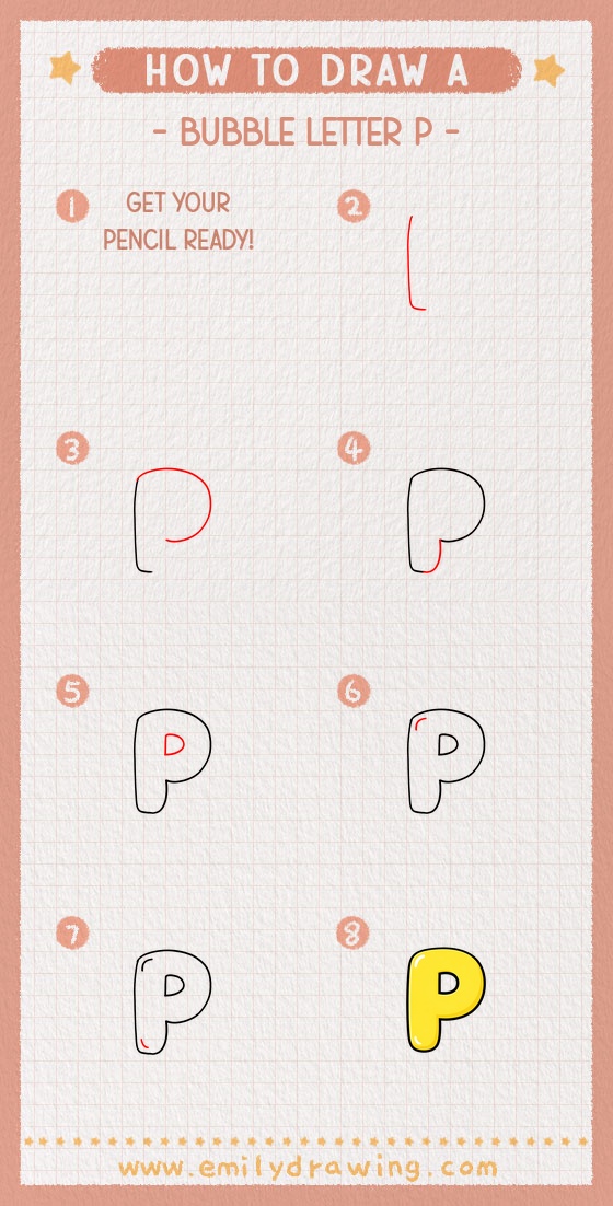 how to draw a bubble letter p pinterest pin